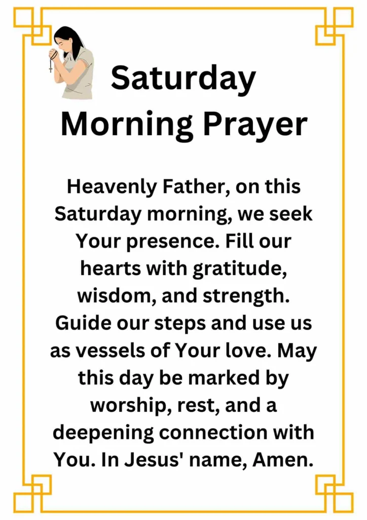 Saturday Morning Prayers